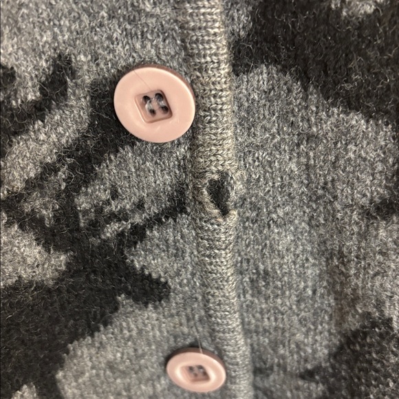 Lisa International Boiled Wool Sweater Cardigan Moose Tree Winter FLAW - Picture 3 of 4